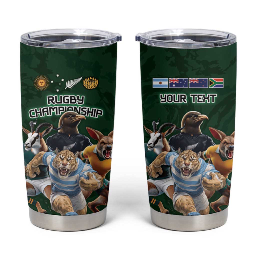 Custom Rugby Southern Hemisphere Tumbler Cup Argentina AUNZ South Africa Mascot Green LT9 Green - Polynesian Pride