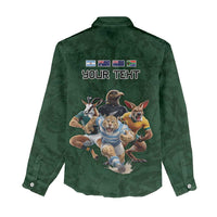 Custom Rugby Southern Hemisphere Women Casual Shirt Argentina AUNZ South Africa Mascot Green LT9 - Polynesian Pride