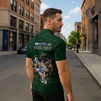 Custom Rugby Southern Hemisphere Zipper Polo Shirt Argentina AUNZ South Africa Mascot Green LT9 - Polynesian Pride