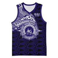 Tonga Queen Salote College 100th Years Basketball Jersey Est 1926 Tongan Ngatu Tapa LT9 Unisex Blue - Polynesian Pride