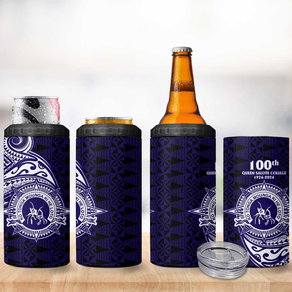 Tonga Queen Salote College 100th Years 4 in 1 Can Cooler Tumbler Est 1926 Tongan Ngatu Tapa LT9 - Polynesian Pride