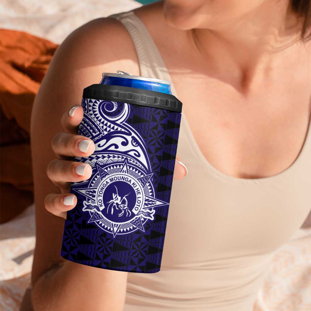 Tonga Queen Salote College 100th Years 4 in 1 Can Cooler Tumbler Est 1926 Tongan Ngatu Tapa LT9 - Polynesian Pride