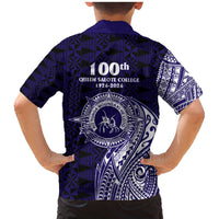 Tonga Queen Salote College 100th Years Family Matching Mermaid Dress and Hawaiian Shirt Est 1926 Tongan Ngatu Tapa LT9 - Polynesian Pride