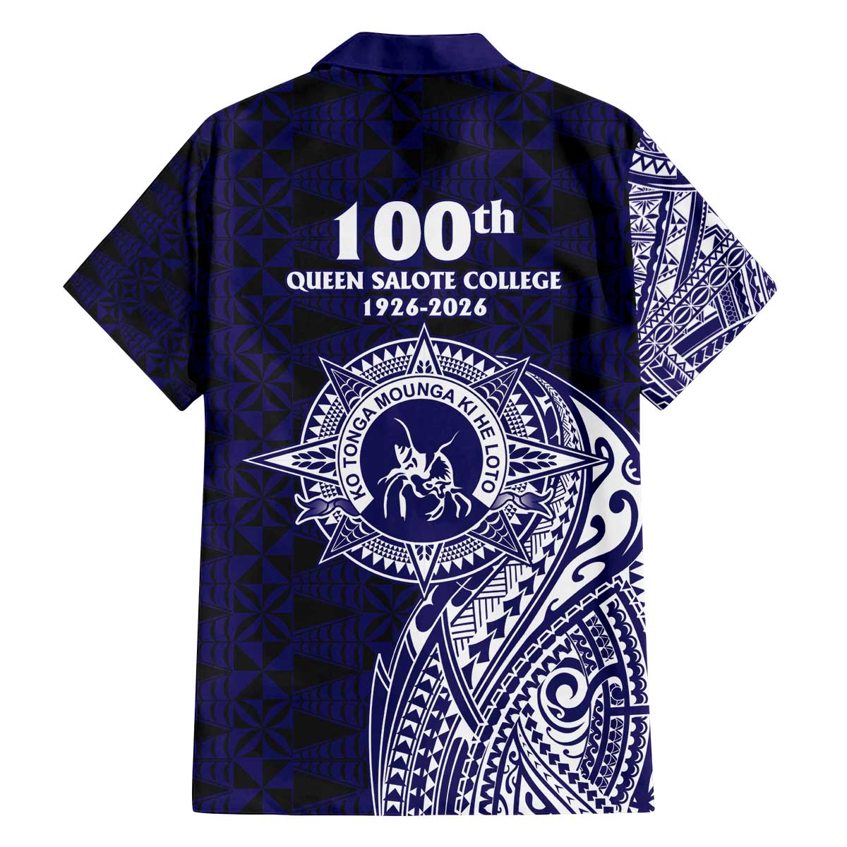 Tonga Queen Salote College 100th Years Family Matching Off The Shoulder Long Sleeve Dress and Hawaiian Shirt Est 1926 Tongan Ngatu Tapa LT9 - Polynesian Pride