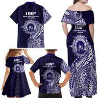 Tonga Queen Salote College 100th Years Family Matching Off Shoulder Maxi Dress and Hawaiian Shirt Est 1926 Tongan Ngatu Tapa LT9 - Polynesian Pride