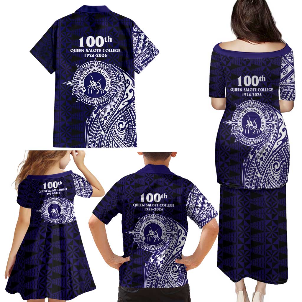 Tonga Queen Salote College 100th Years Family Matching Puletasi and Hawaiian Shirt Est 1926 Tongan Ngatu Tapa LT9 - Polynesian Pride