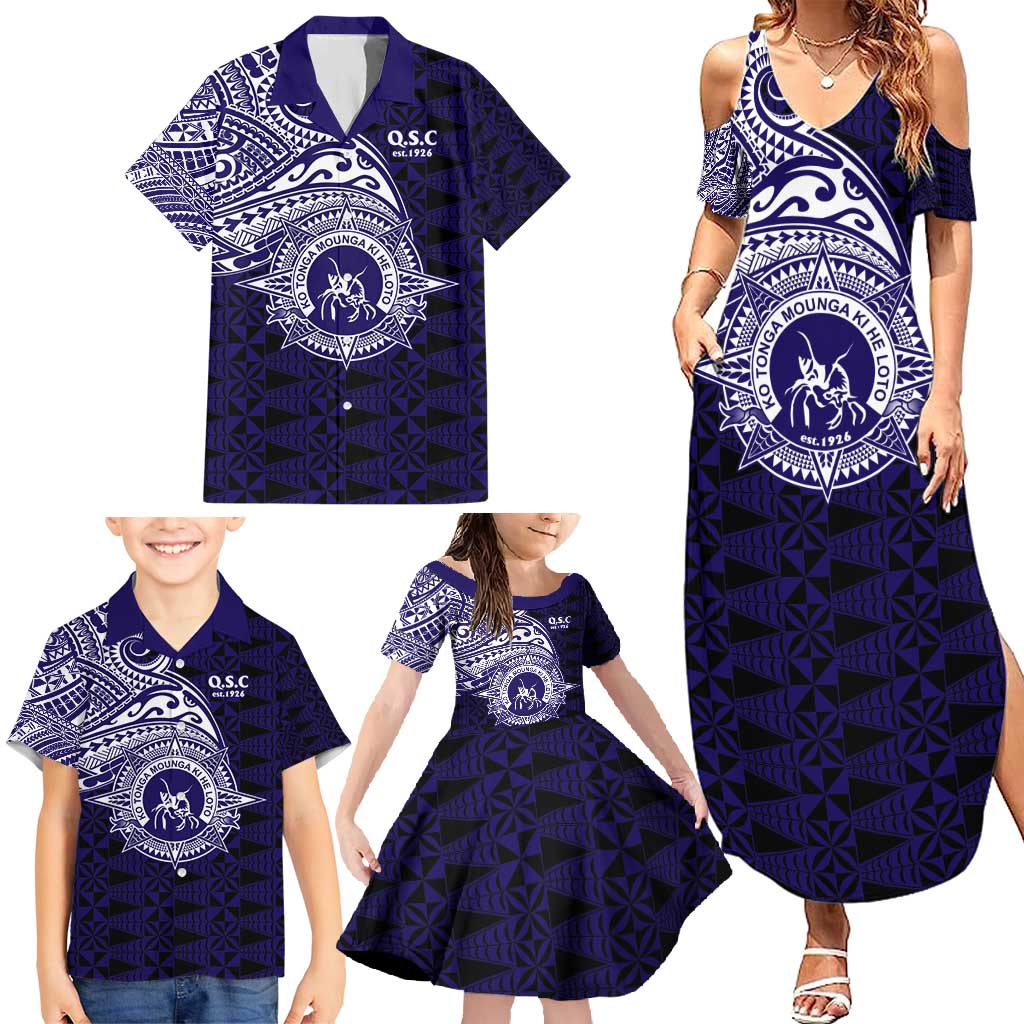 Tonga Queen Salote College 100th Years Family Matching Summer Maxi Dress and Hawaiian Shirt Est 1926 Tongan Ngatu Tapa LT9 - Polynesian Pride