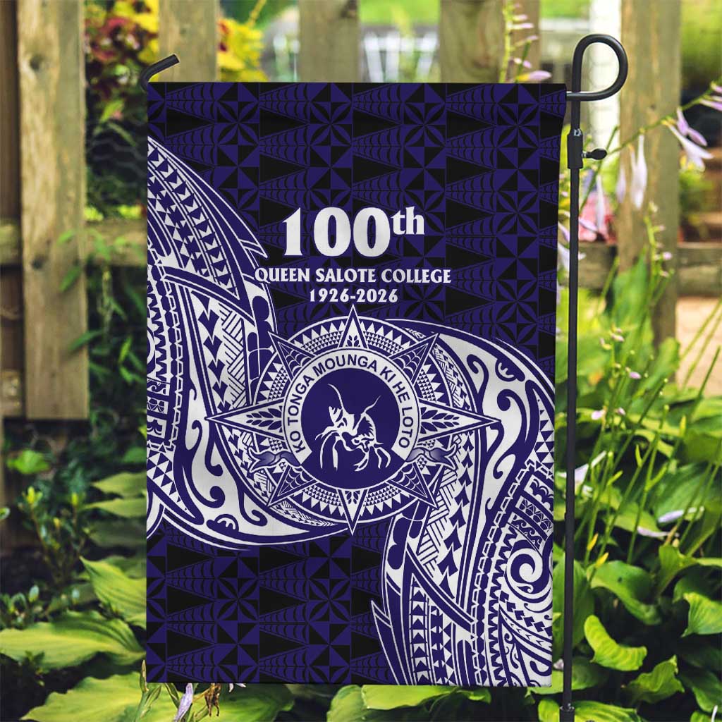 Tonga Queen Salote College 100th Years Garden Flag Est 1926 Tongan Ngatu Tapa LT9 Garden Flag Blue - Polynesian Pride