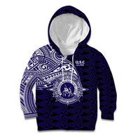 Tonga Queen Salote College 100th Years Kid Hoodie Est 1926 Tongan Ngatu Tapa LT9 Hoodie Blue - Polynesian Pride