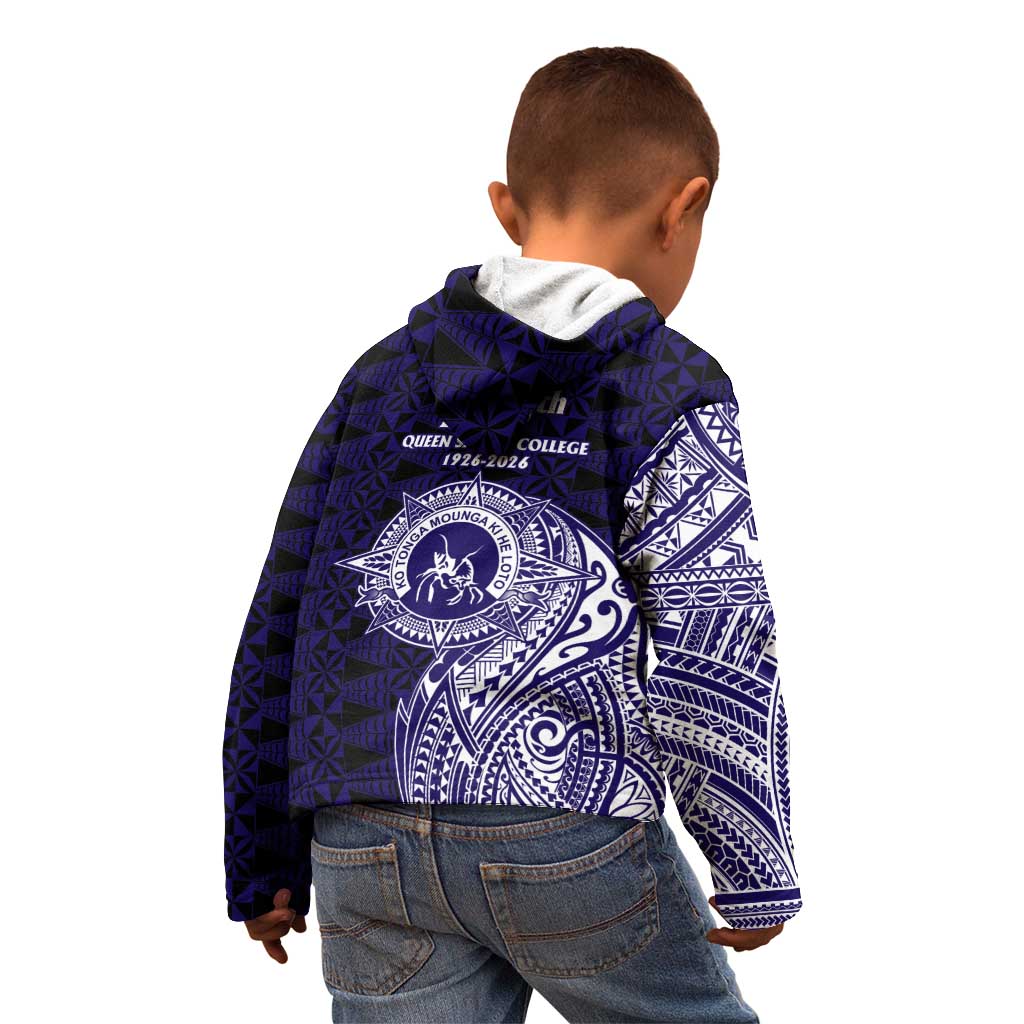 Tonga Queen Salote College 100th Years Kid Hoodie Est 1926 Tongan Ngatu Tapa LT9 - Polynesian Pride