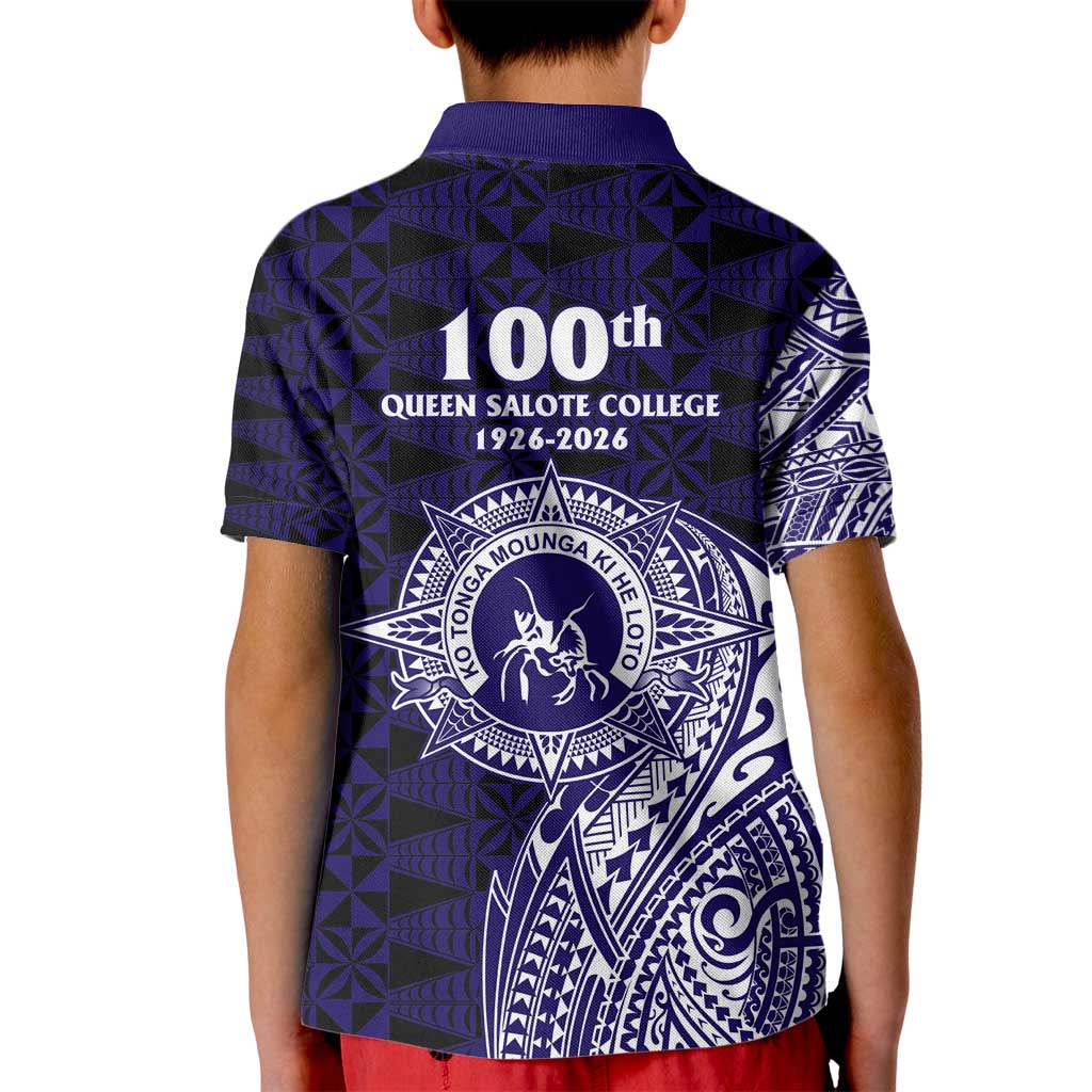 Tonga Queen Salote College 100th Years Kid Polo Shirt Est 1926 Tongan Ngatu Tapa LT9 - Polynesian Pride