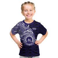 Tonga Queen Salote College 100th Years Kid T Shirt Est 1926 Tongan Ngatu Tapa LT9 Blue - Polynesian Pride