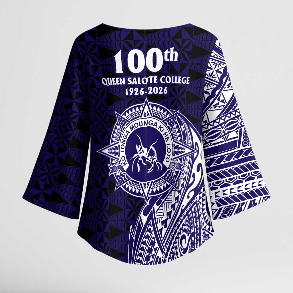 Tonga Queen Salote College 100th Years Kimono Sleeve Blouse Est 1926 Tongan Ngatu Tapa LT9 - Polynesian Pride