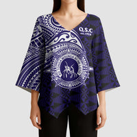 Tonga Queen Salote College 100th Years Kimono Sleeve Blouse Est 1926 Tongan Ngatu Tapa LT9 - Polynesian Pride
