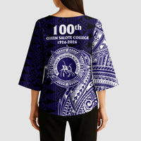 Tonga Queen Salote College 100th Years Kimono Sleeve Blouse Est 1926 Tongan Ngatu Tapa LT9 - Polynesian Pride