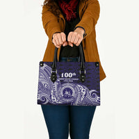Tonga Queen Salote College 100th Years Leather Bag Est 1926 Tongan Ngatu Tapa - Polynesian Pride