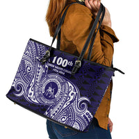 Tonga Queen Salote College 100th Years Leather Tote Bag Est 1926 Tongan Ngatu Tapa LT9 - Polynesian Pride