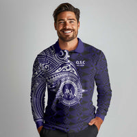Tonga Queen Salote College 100th Years Long Sleeve Polo Shirt Est 1926 Tongan Ngatu Tapa LT9 - Polynesian Pride