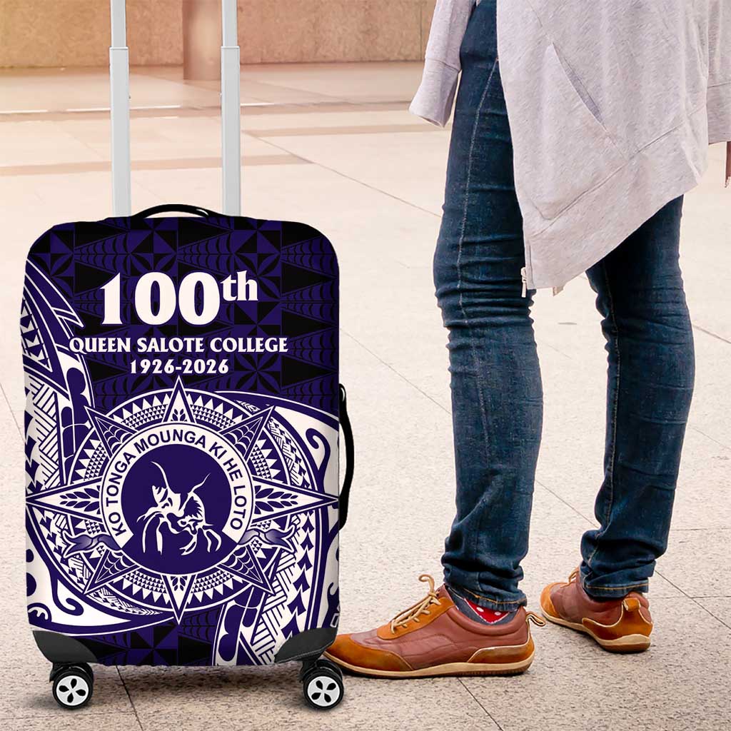 Tonga Queen Salote College 100th Years Luggage Cover Est 1926 Tongan Ngatu Tapa LT9 Blue - Polynesian Pride