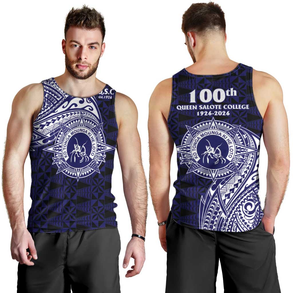 Tonga Queen Salote College 100th Years Men Tank Top Est 1926 Tongan Ngatu Tapa LT9 - Polynesian Pride