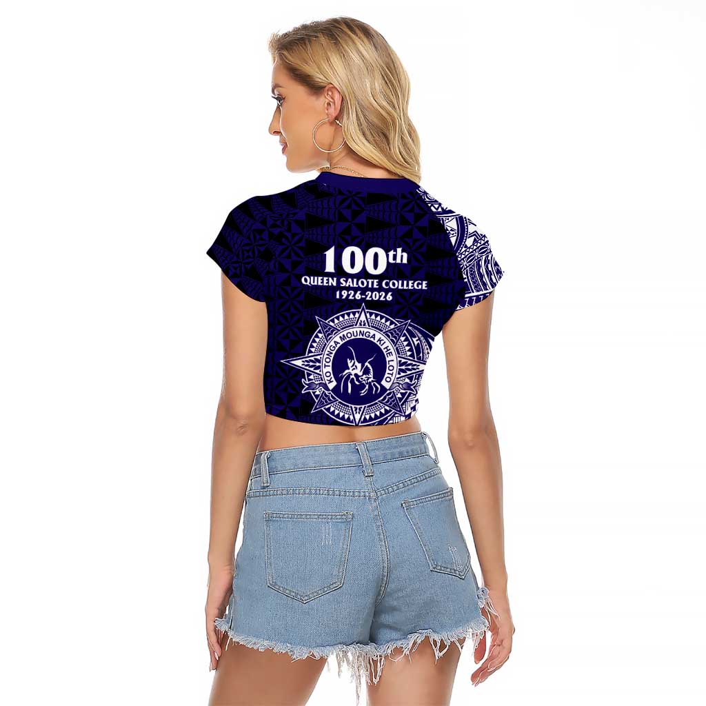 Tonga Queen Salote College 100th Years Raglan Cropped T Shirt Est 1926 Tongan Ngatu Tapa LT9 - Polynesian Pride