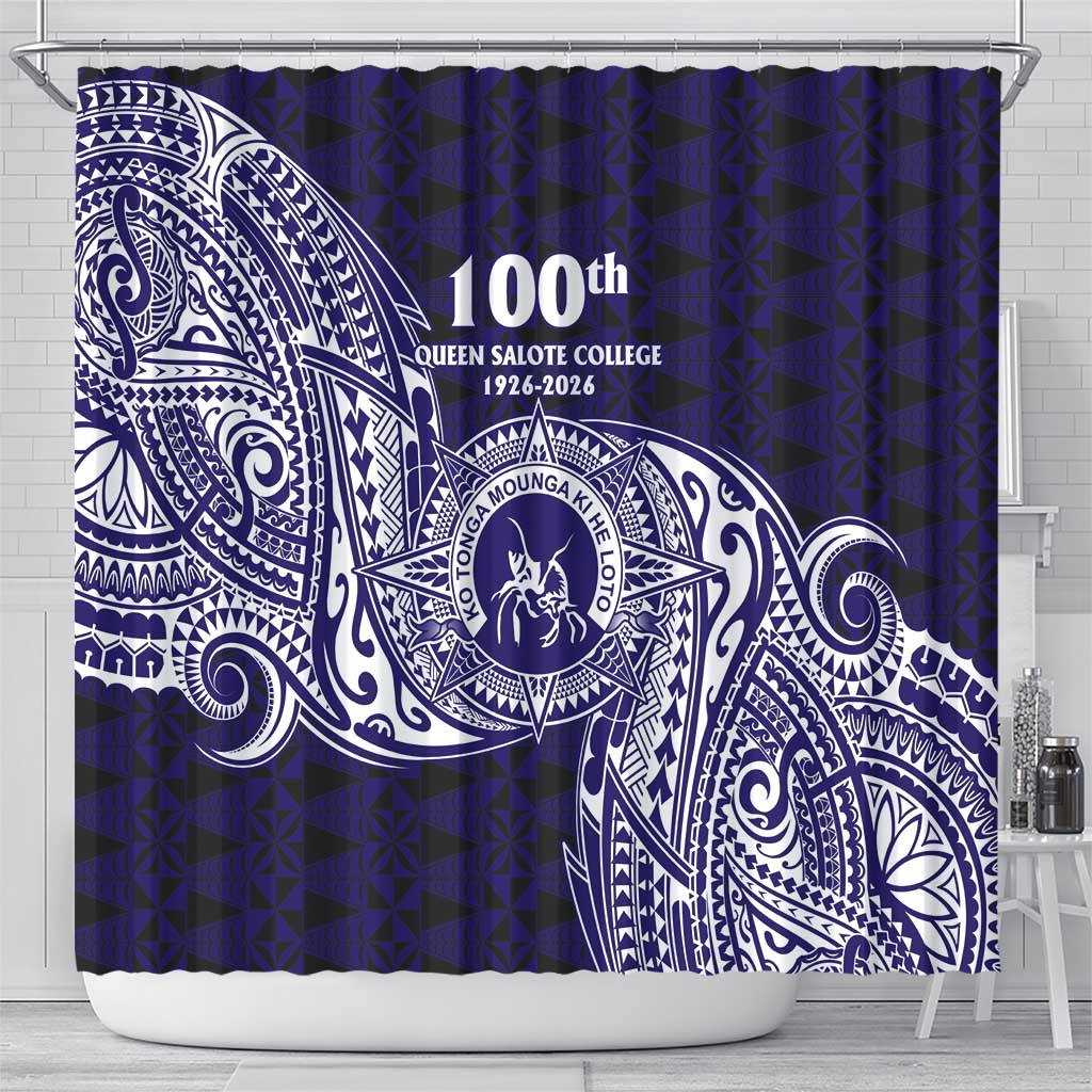 Tonga Queen Salote College 100th Years Shower Curtain Est 1926 Tongan Ngatu Tapa LT9 - Polynesian Pride
