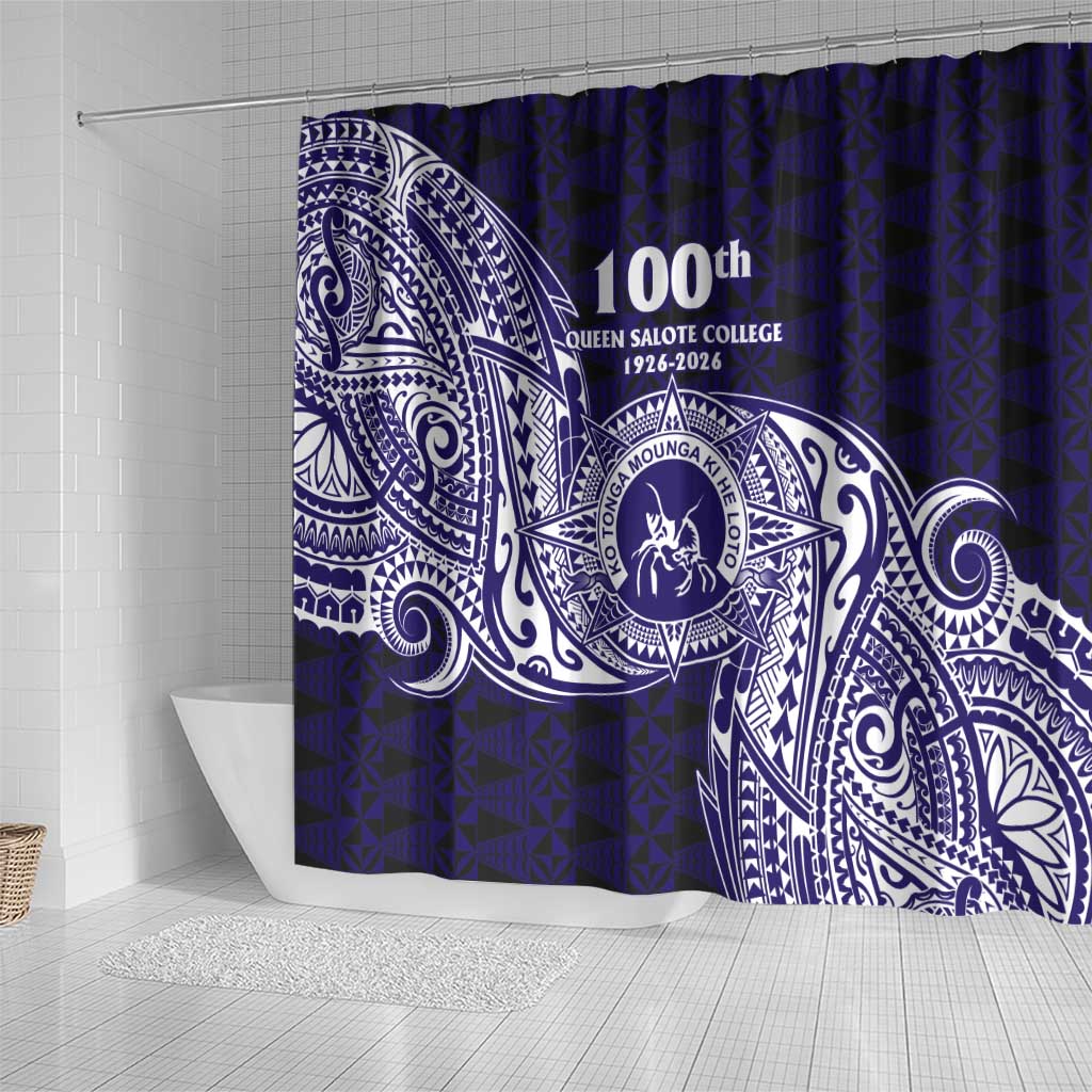 Tonga Queen Salote College 100th Years Shower Curtain Est 1926 Tongan Ngatu Tapa LT9 - Polynesian Pride