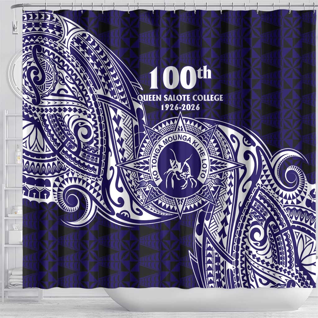 Tonga Queen Salote College 100th Years Shower Curtain Est 1926 Tongan Ngatu Tapa LT9 - Polynesian Pride