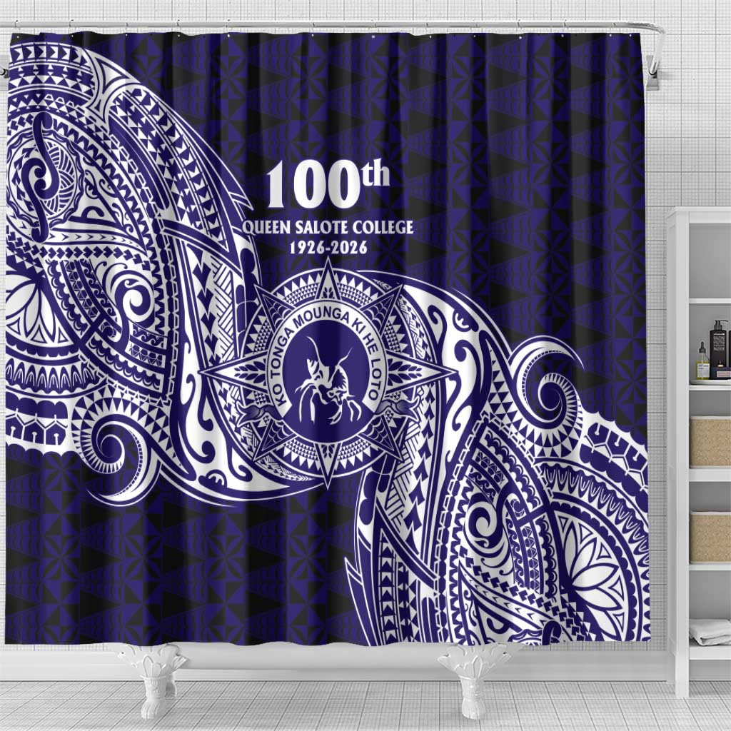 Tonga Queen Salote College 100th Years Shower Curtain Est 1926 Tongan Ngatu Tapa LT9 - Polynesian Pride