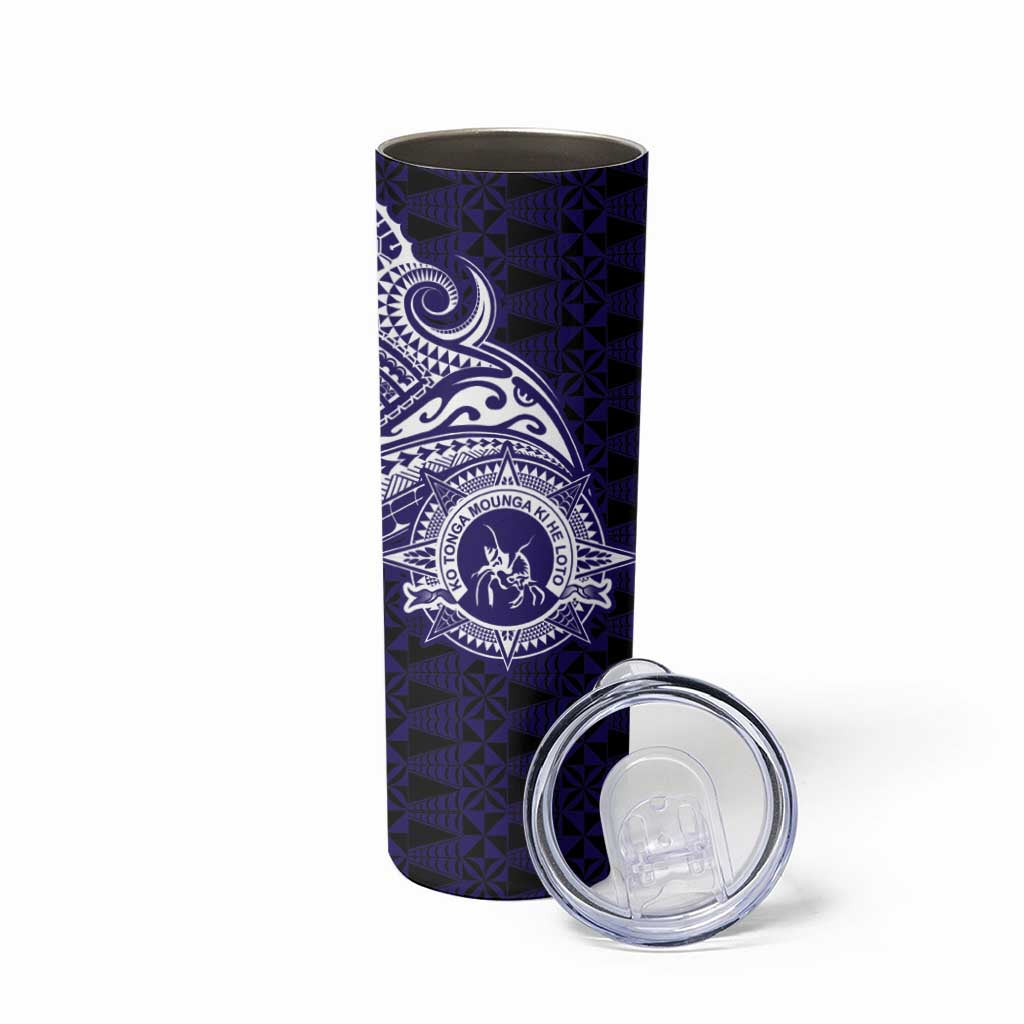 Tonga Queen Salote College 100th Years Skinny Tumbler Est 1926 Tongan Ngatu Tapa LT9 - Polynesian Pride