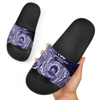 Tonga Queen Salote College 100th Years Slide Sandals Est 1926 Tongan Ngatu Tapa - Polynesian Pride