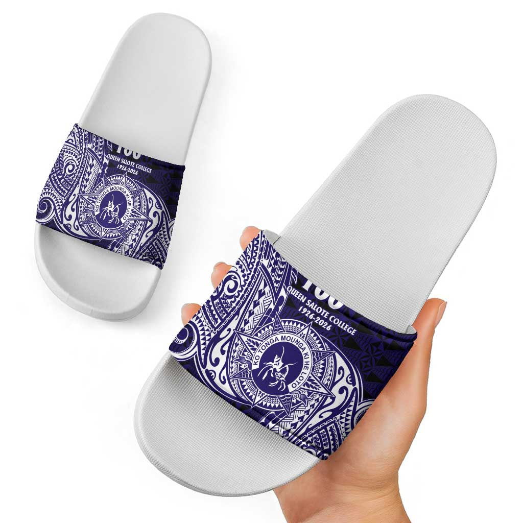 Tonga Queen Salote College 100th Years Slide Sandals Est 1926 Tongan Ngatu Tapa - Polynesian Pride