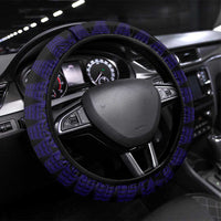 Tonga Queen Salote College 100th Years Steering Wheel Cover Est 1926 Tongan Ngatu Tapa LT9 Universal Fit Blue - Polynesian Pride