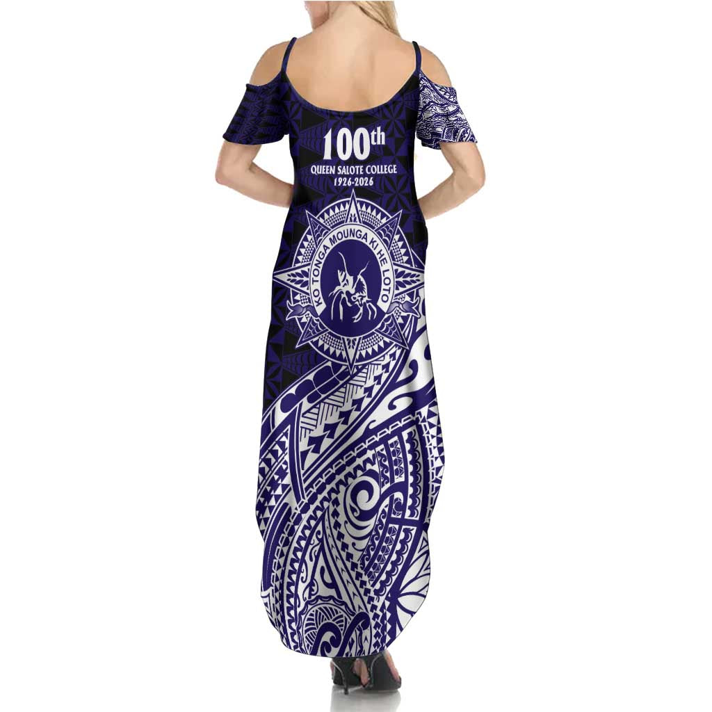 Tonga Queen Salote College 100th Years Summer Maxi Dress Est 1926 Tongan Ngatu Tapa LT9 - Polynesian Pride