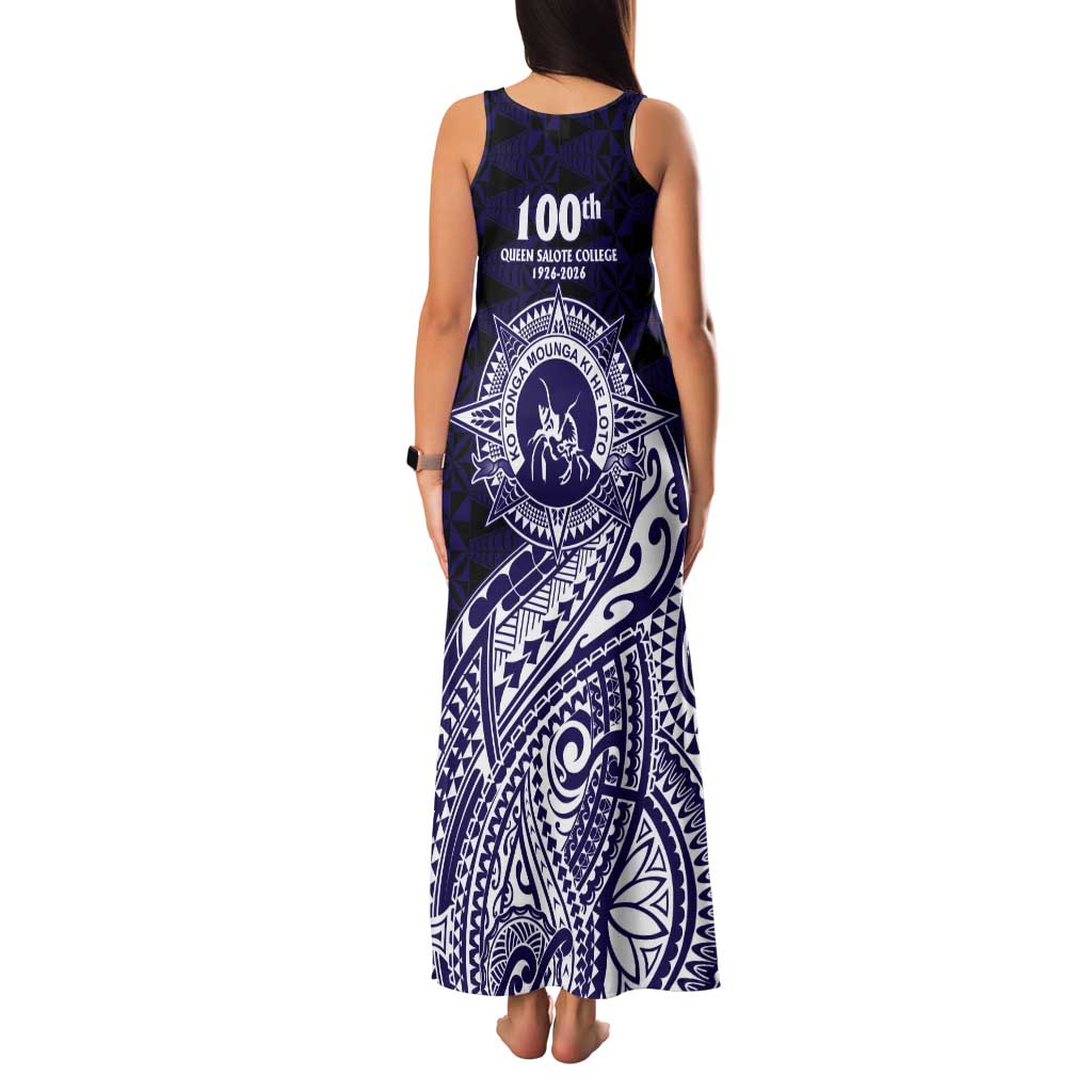 Tonga Queen Salote College 100th Years Tank Maxi Dress Est 1926 Tongan Ngatu Tapa LT9 - Polynesian Pride