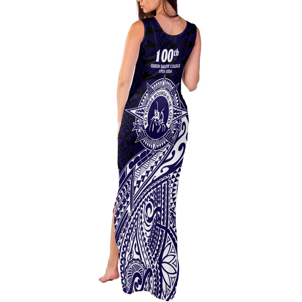 Tonga Queen Salote College 100th Years Tank Maxi Dress Est 1926 Tongan Ngatu Tapa LT9 - Polynesian Pride