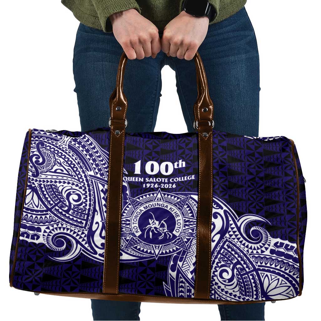 Tonga Queen Salote College 100th Years Travel Bag Est 1926 Tongan Ngatu Tapa LT9 Blue - Polynesian Pride