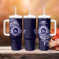 Tonga Queen Salote College 100th Years Tumbler With Handle Est 1926 Tongan Ngatu Tapa LT9 - Polynesian Pride