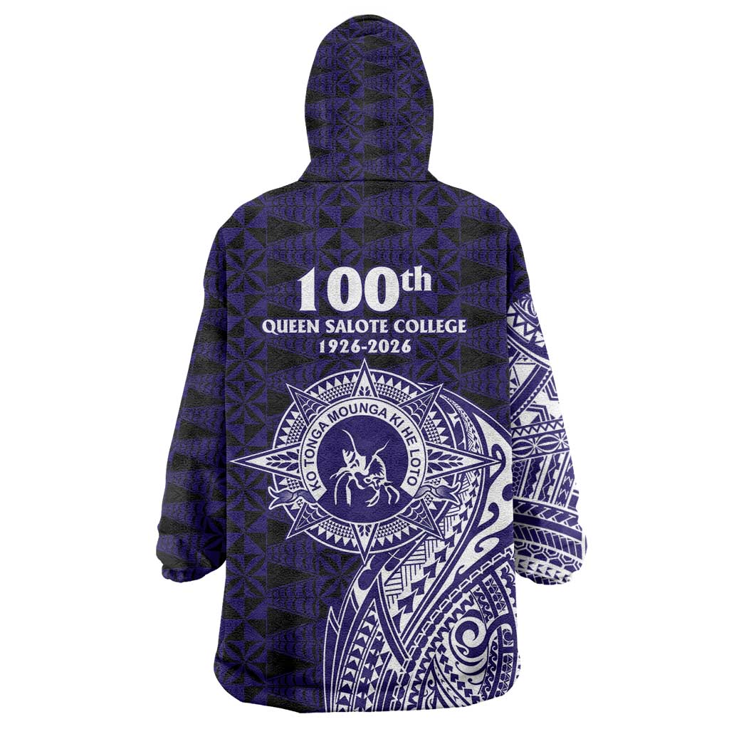 Tonga Queen Salote College 100th Years Wearable Blanket Hoodie Est 1926 Tongan Ngatu Tapa LT9 - Polynesian Pride