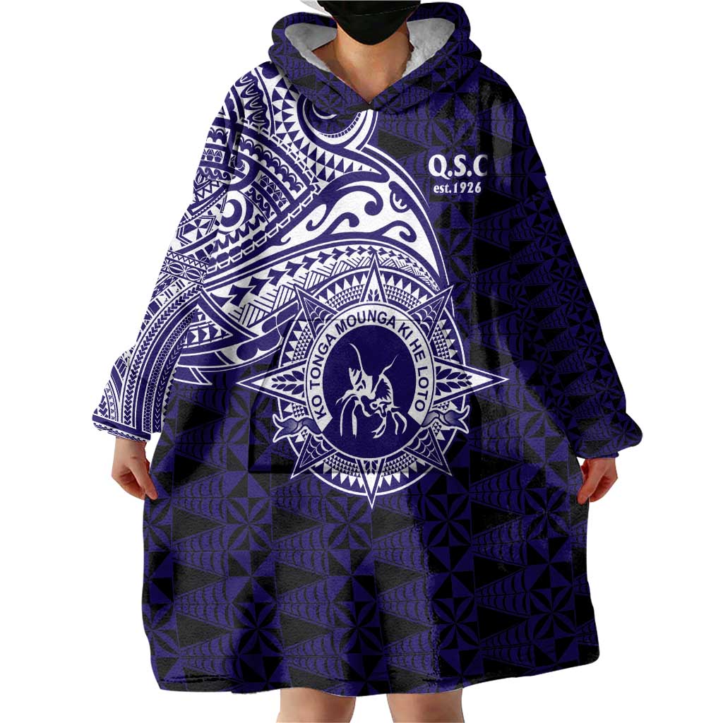 Tonga Queen Salote College 100th Years Wearable Blanket Hoodie Est 1926 Tongan Ngatu Tapa LT9 - Polynesian Pride