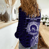 Tonga Queen Salote College 100th Years Women Casual Shirt Est 1926 Tongan Ngatu Tapa LT9 - Polynesian Pride