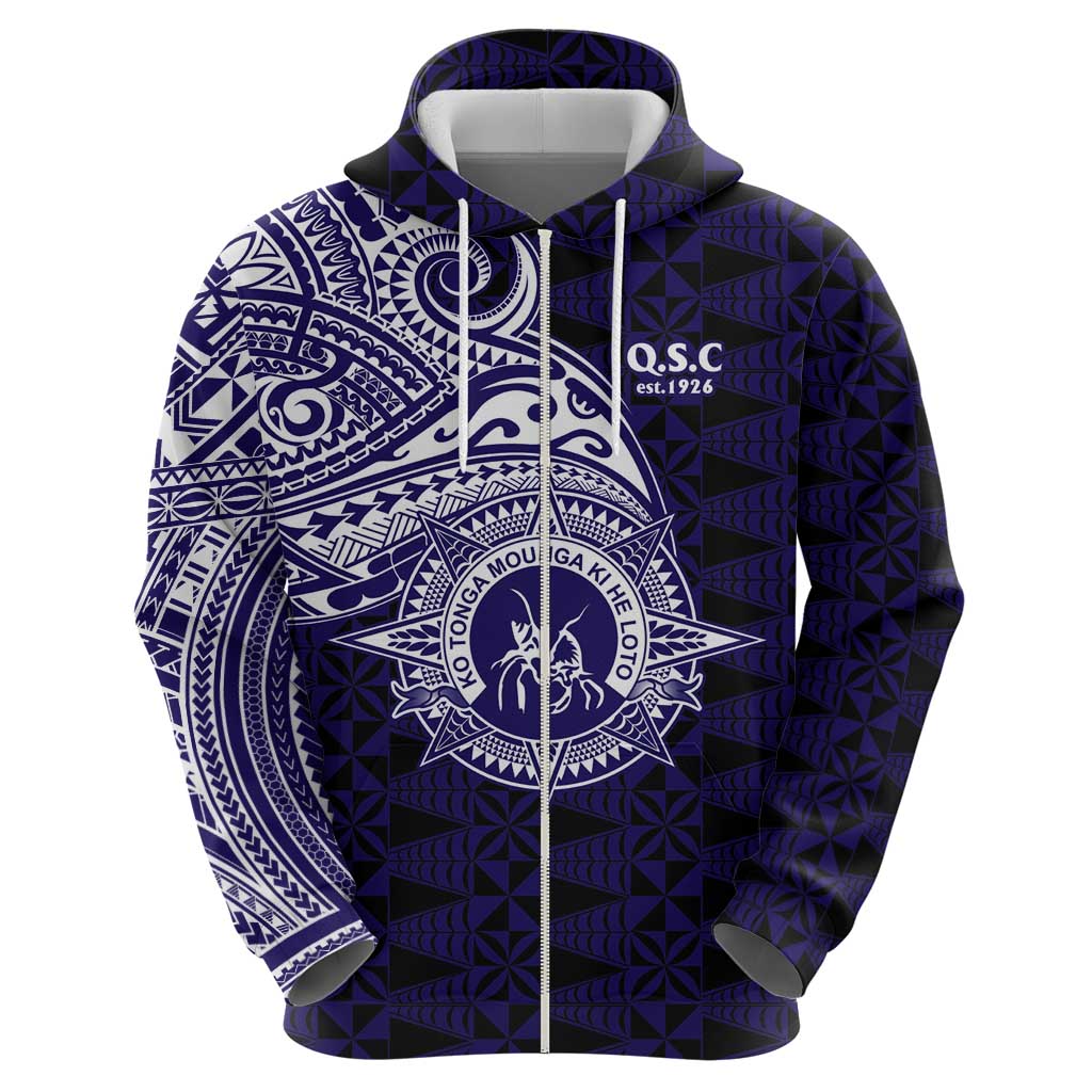 Tonga Queen Salote College 100th Years Zip Hoodie Est 1926 Tongan Ngatu Tapa LT9 - Polynesian Pride