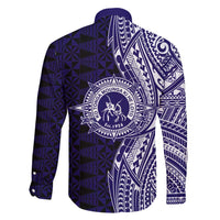 Tonga Queen Salote College 100th Years Family Matching Short Sleeve Bodycon Dress and Hawaiian Shirt Blue Tonga Kupesi Uniquely Pacific Art LT9 - Polynesian Pride