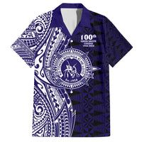 Tonga Queen Salote College 100th Years Family Matching Summer Maxi Dress and Hawaiian Shirt Blue Tonga Kupesi Uniquely Pacific Art LT9 Dad's Shirt - Short Sleeve Blue - Polynesian Pride