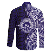 Tonga Queen Salote College 100th Years Family Matching Summer Maxi Dress and Hawaiian Shirt Blue Tonga Kupesi Uniquely Pacific Art LT9 - Polynesian Pride