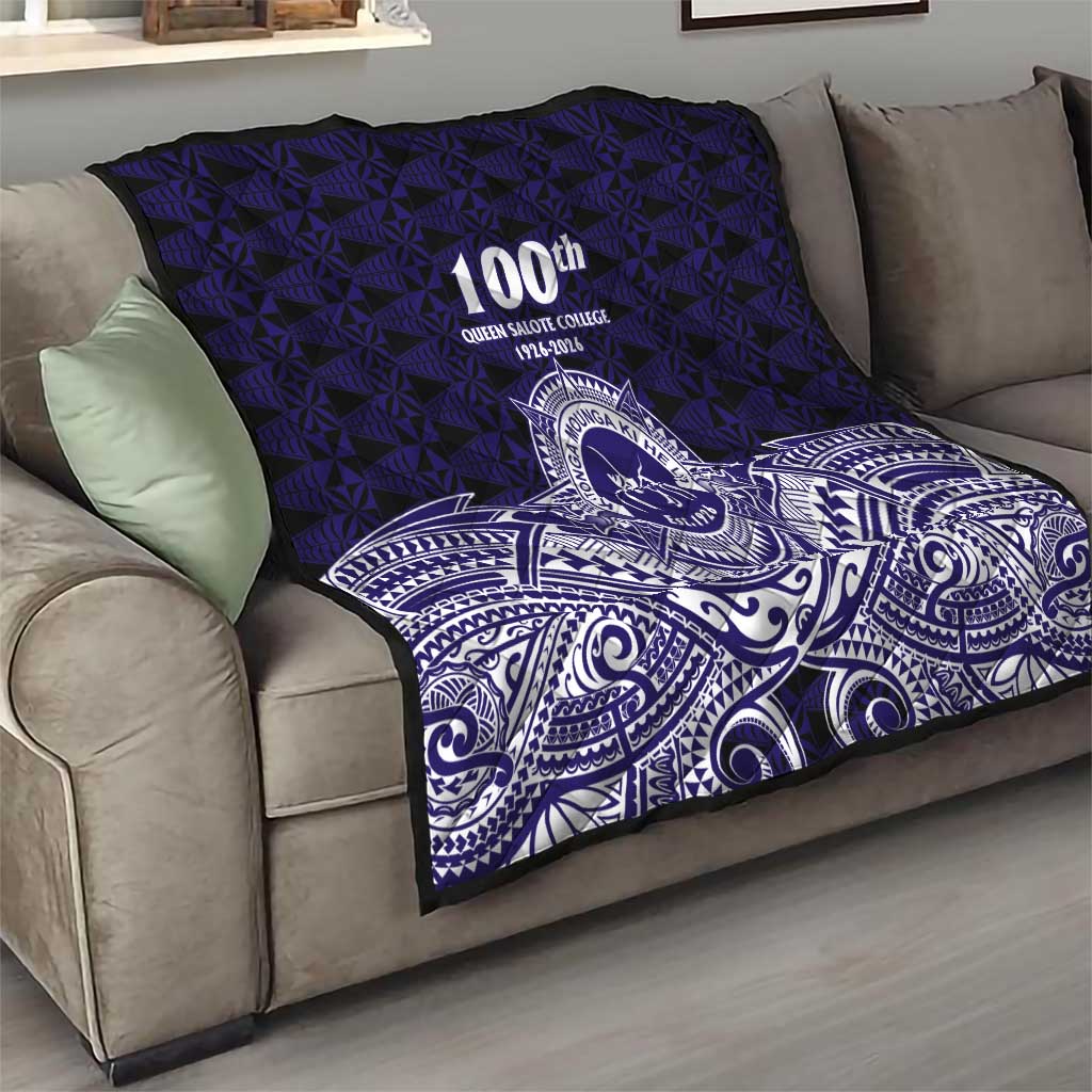 Tonga Queen Salote College 100th Years Quilt Blue Tonga Kupesi Uniquely Pacific Art - Polynesian Pride