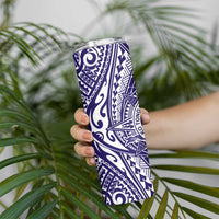 Tonga Queen Salote College 100th Years Skinny Tumbler Blue Tonga Kupesi Uniquely Pacific Art LT9 - Polynesian Pride