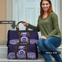 Tonga Queen Salote College 100th Years Travel Bag Blue Tonga Kupesi Uniquely Pacific Art - Polynesian Pride