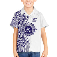 Tonga Queen Salote College 100th Years Family Matching Long Sleeve Bodycon Dress and Hawaiian Shirt White Tonga Kupesi Uniquely Pacific Art LT9 Son's Shirt White - Polynesian Pride