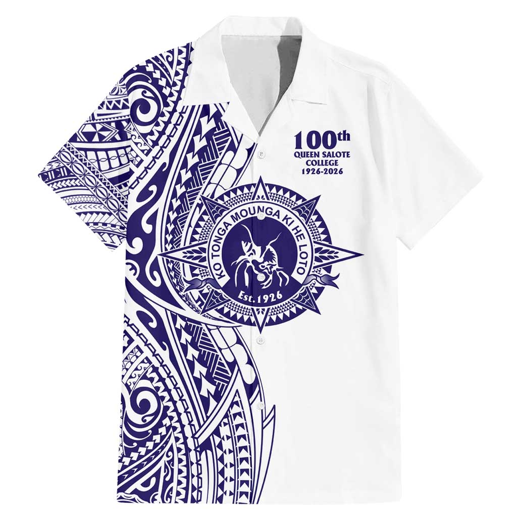 Tonga Queen Salote College 100th Years Family Matching Mermaid Dress and Hawaiian Shirt White Tonga Kupesi Uniquely Pacific Art LT9 Dad's Shirt - Short Sleeve White - Polynesian Pride